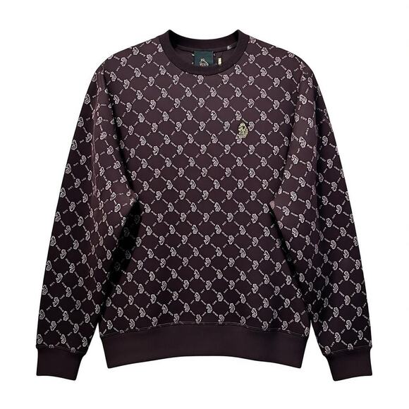 Luke Sport Gazzas Tears Regular Fit Long Sleeve Sweatshirt - Merlot Size M - Picture 3 of 7